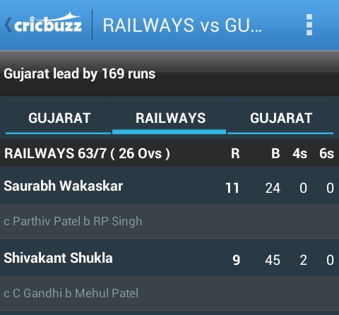dharav_18's tweet image. @cricbuzz are you going to update the final score of Railways this season or the next ??? #WorstUpdate #cricbuzz