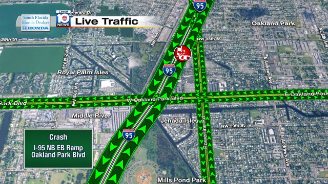 Crash on I-95 NB off-ramp ramp at Oakland Park Blvd #traffic https://t.co/GB3DfIMjxC