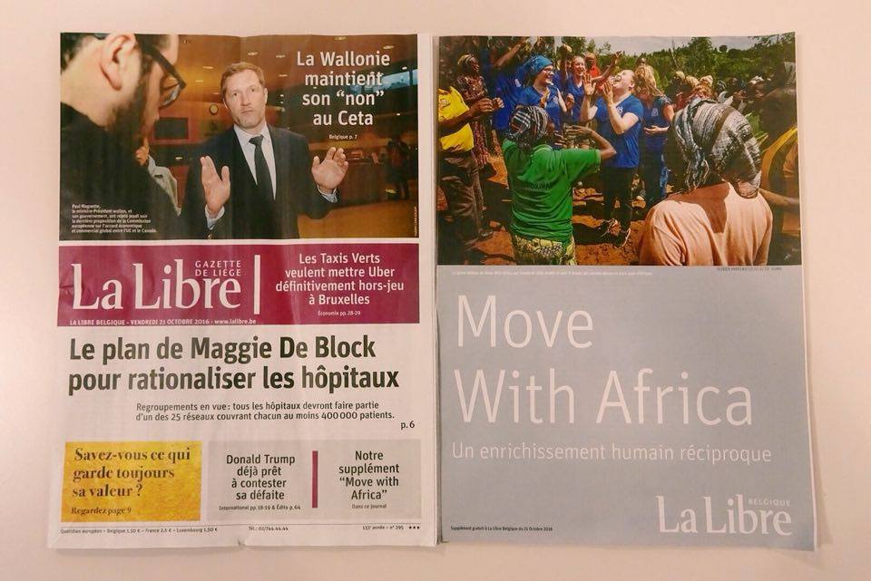 MoveWithAfrica's tweet photo. Le nouveau supplément Move With Africa paraît aujourd'hui! Bonne lecture à tous! #lalibrebelqique #llb #movewithafrica #mwa https://t.co/K2g9nQBiFW