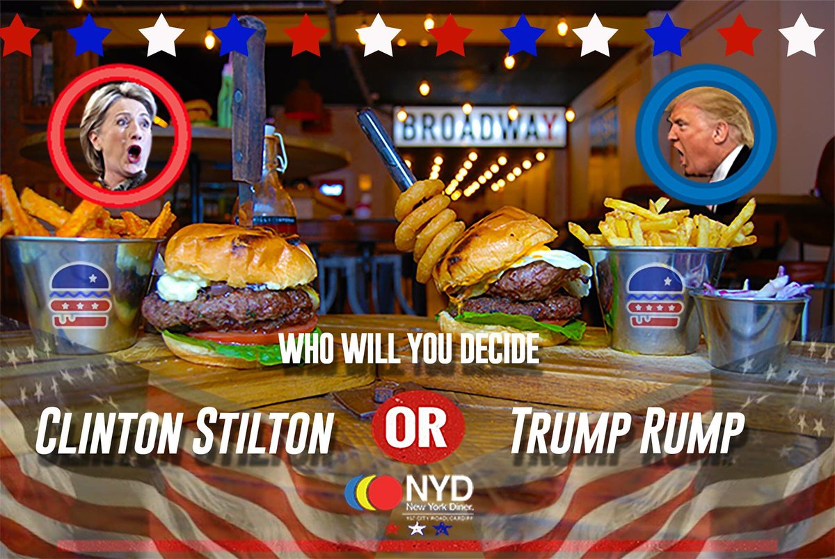 nydcardiff's tweet photo. The burger ballot boxes are open to our NYD girll-ections. Vote on your favourite special edition burger. #BurgerBallot #USElections 🍔🇺🇸 https://t.co/11LqNWbRZ6
