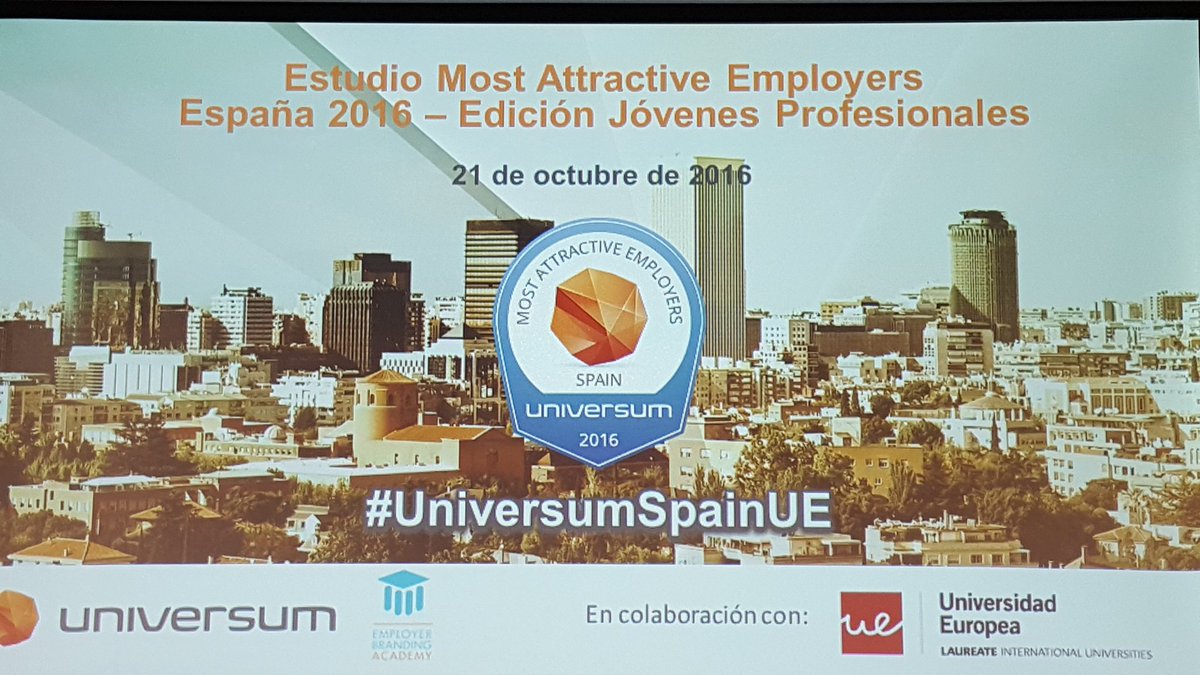 AnaGascon2016's tweet photo. Conociendo las tendencias de los mejores empleadores en #UniversumSpainUe. La diferenciacion es la clave. https://t.co/rcnZmuS0tB