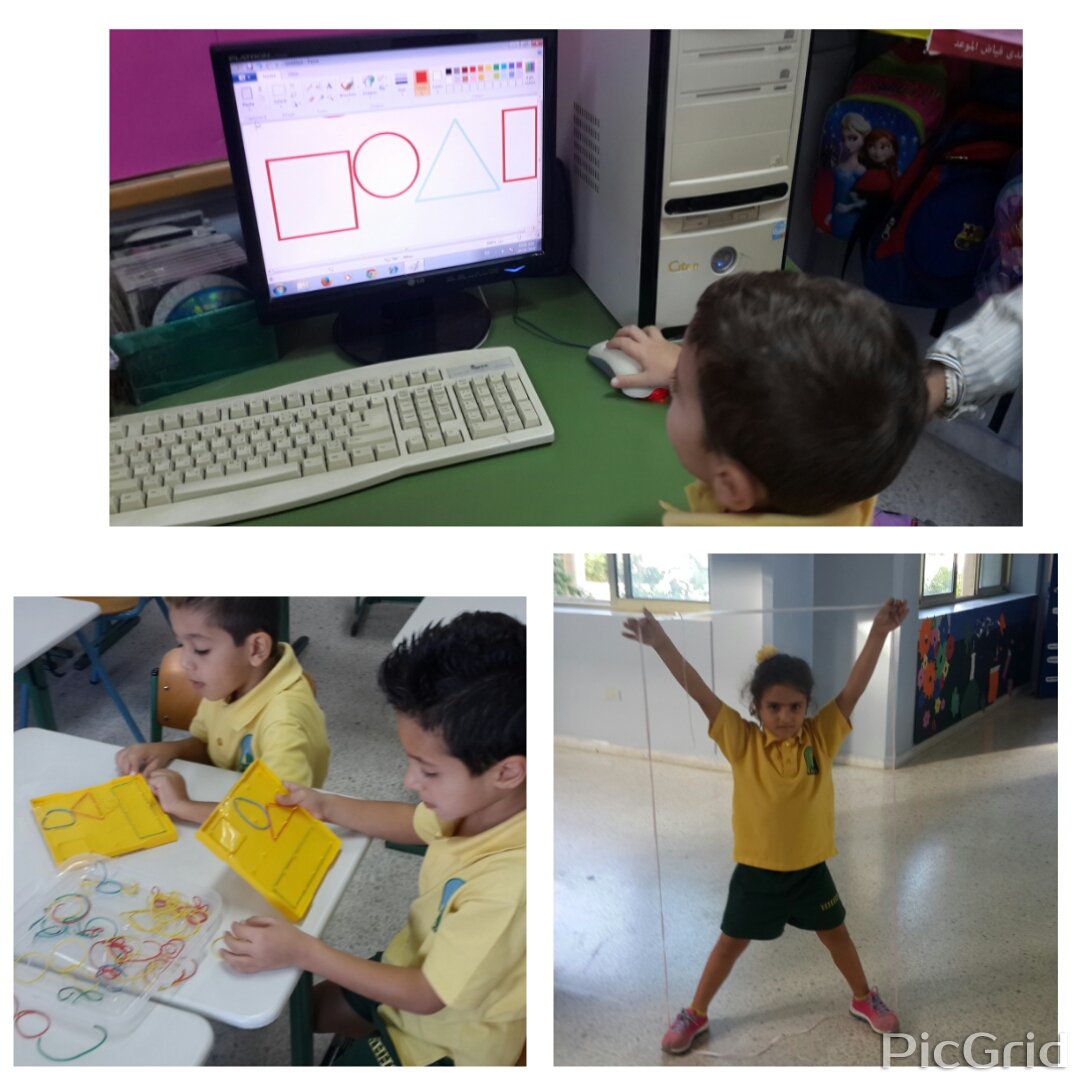 kassab_alissar's tweet photo. 1st graders exploring 2D shapes by building them using what they know about their attributes #learning_styles #learning by doing @hhhsinfo https://t.co/1cGSuSAuIW