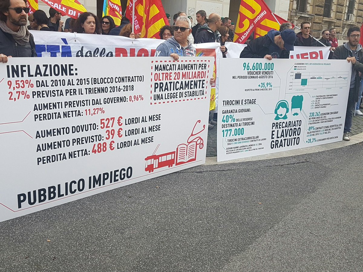 CLAP_RM's tweet photo. Ecco i veri numeri del jobs act e della crisi: Renzi vattene! Ora in presidio sotto il Mef #scioperogenerale https://t.co/9yaWy7uOpi