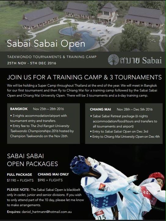 SabaiSabai_rtrt's tweet photo. Who is interested? #taekwondo #chiangmai #retreat #taekwondotournament https://t.co/FHFHpf8OOp