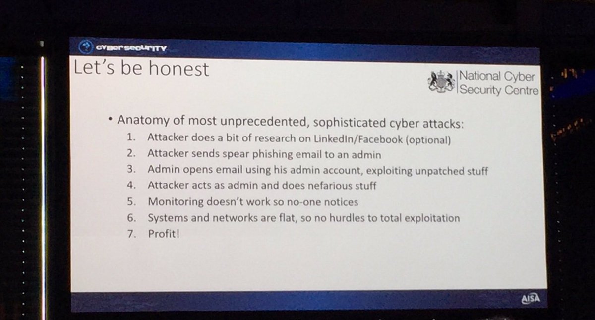 NCSC's tweet image. We hate to break it to you but...our Dr Ian Levy reveals the truth behind 'sophisticated' hacking at #AISA2016