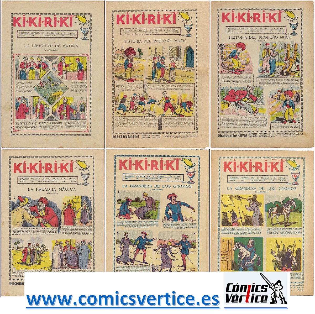 Ki ki ri ki, publicación de los años 20. Se puede observar que no se usan bocadillos. En #cómics #vértice. 
comicsvertice.es/index.php?id_c…