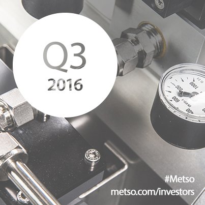 MetsoOfficial's tweet photo. #Metso's January-September 2016 Interim Review was published today. Visit https://t.co/KPwUpxlUS2 for more information. #MetsoQ3 https://t.co/2U6rllbB4L