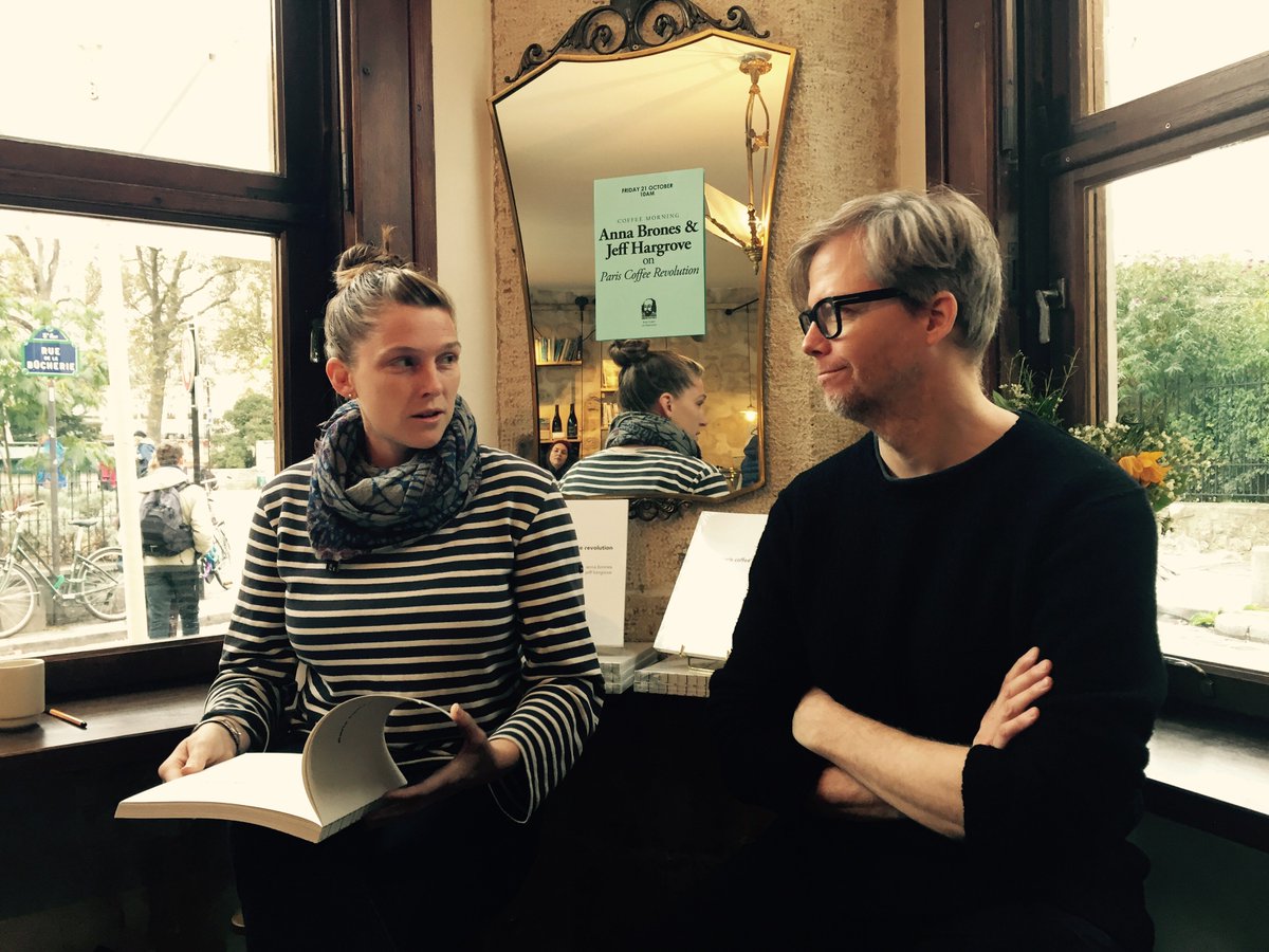 A great caffeine-fuelled discussion this morning with @annabrones and <a href="/jeff_hargrove/">Jeff Hargrove</a> on their #ParisCoffeeRevolution shakespeareandcompany.com/d/978295539120…