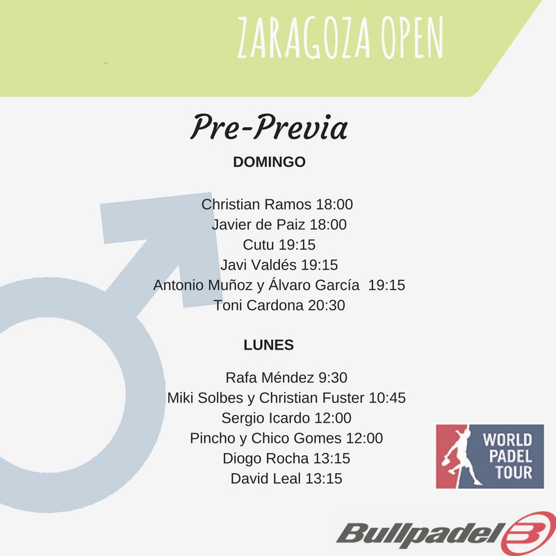 ¡Con ganas de que comience el #WPTZaragozaOpen! Mucha suerte en su debut a todo el #BullpadelTeam 💪🎾 <a href="/pinchofdez/">Pincho Fernández</a> <a href="/ChiconGomes/">Francisco Gomes</a> <a href="/chris_fuster/">Christian Fuster</a>