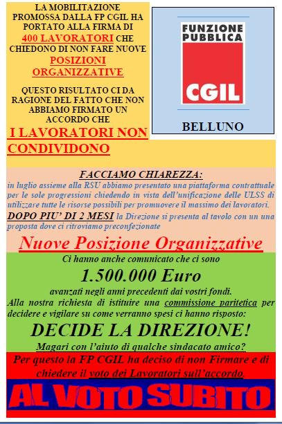 cgil_fpBelluno's tweet photo. #FpCgilBelluno Al voto subito sull'accordo non firmiamo se i lavorato dell'ULSS1 non approvano https://t.co/J0ffoBdlVY