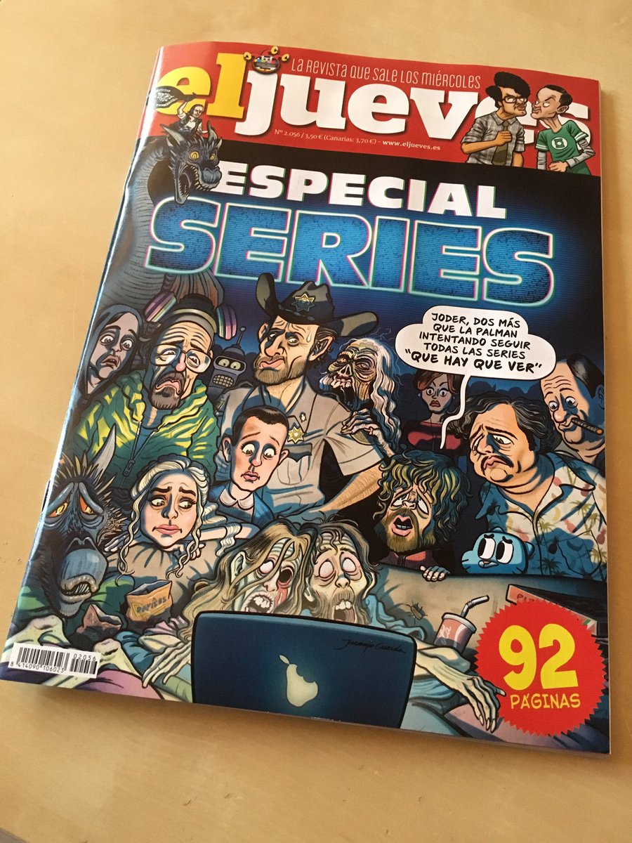Banetes's tweet photo. Un malalt de sèries com jo havia de tenir aquest @eljueves https://t.co/woBoAkXalh