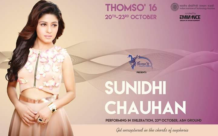 TheDivaSC's tweet photo. 23rd October is the day. @SunidhiChauhan5 live at IIT, Roorkee. #Thomso16 Be there! https://t.co/NCFlSz5uBy