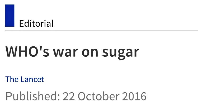 WHO ups the ante in fight against #sugar.
This week v <a href="/TheLancet/">The Lancet</a>.
thelancet.com/journals/lance…
#globalhealth #sugarfree #sugartax