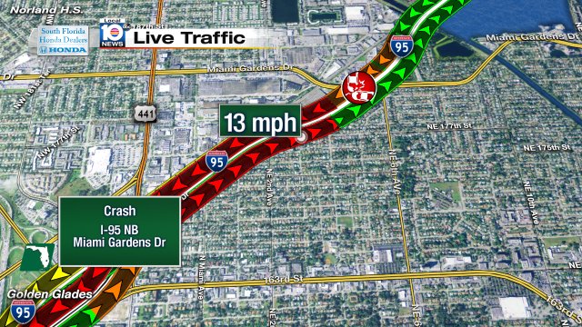 Crash on I-95 NB at Miami Gardens Dr #traffic https://t.co/hrxF6MprXL