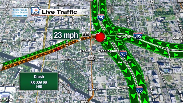 Crash on SR-836 EB before I-95 #traffic https://t.co/o611ohBGJs