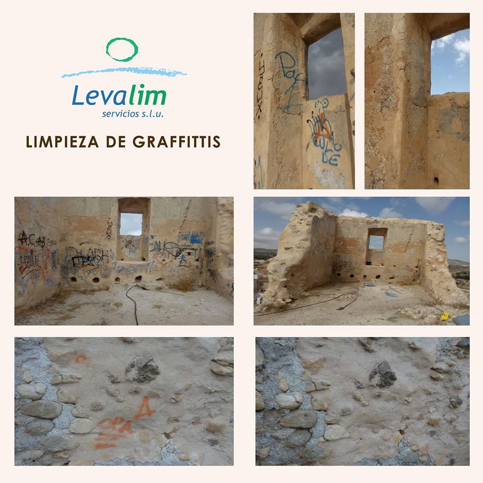 Levalim_info's tweet photo. Limpieza de graffitis realizado por Levalim Servicios, S.L.U. 
en el Torreón de Monóvar. https://t.co/XEkg9vxknb