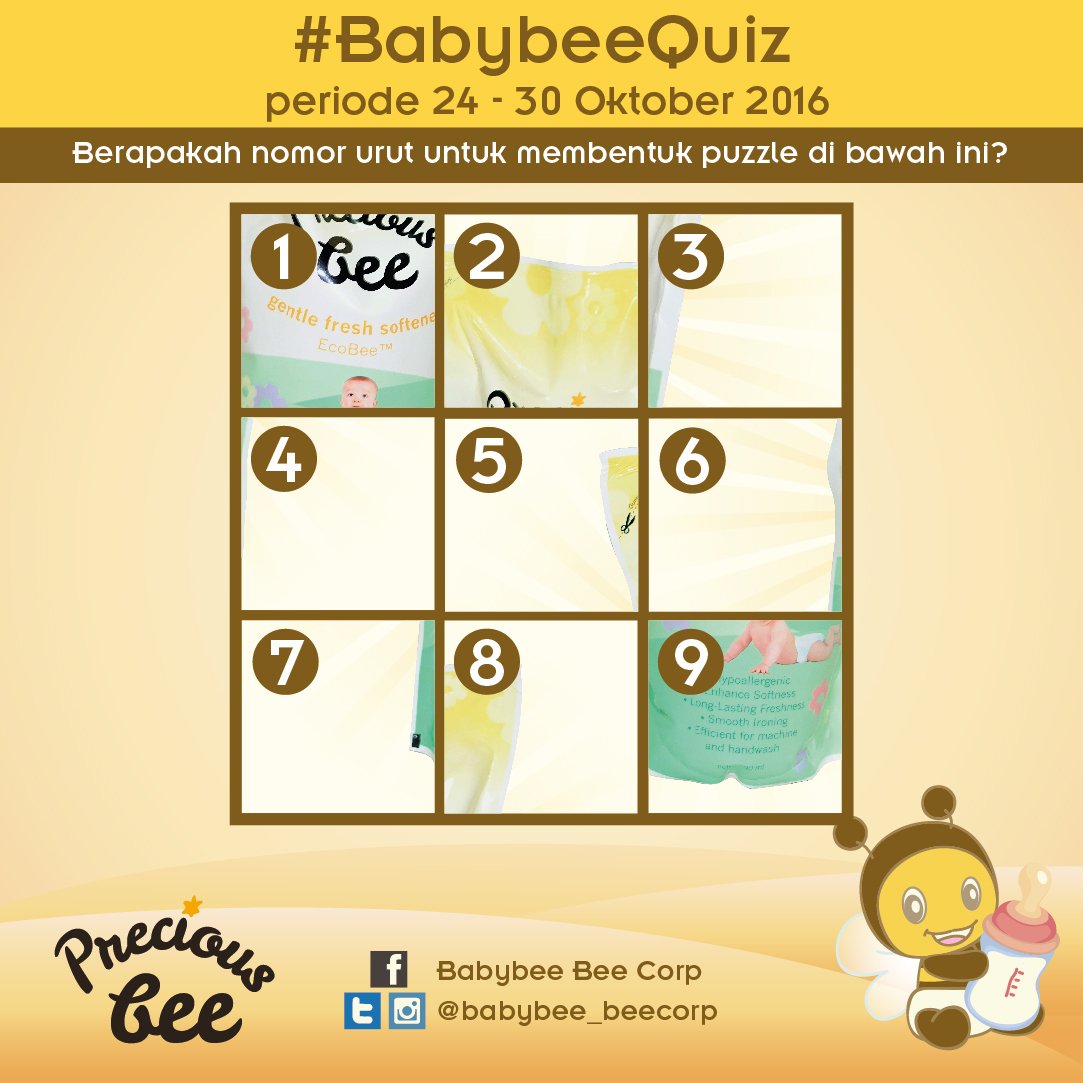babybee_beecorp's tweet photo. Berapakah nomor urut untuk membentuk puzzle di bawah ini? #BabyBeeQuiz (1/3) cc: @infokuiz @Serbakuis https://t.co/2SZzyW6K9x
