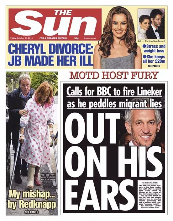 SSW_Media's tweet photo. Another disgusting headline from the vile @TheSun
 
#StandWithGary #dontbuythesun #refugeeswelcome https://t.co/W2GBGEnH6p