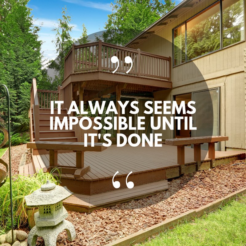 deckinghero's tweet image. Inspirational quote for the day - hope you have a nice project to work on over the weekend :)