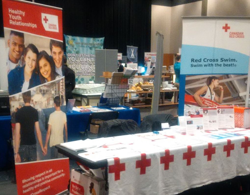 nan_kov's tweet photo. Attending #Ophea2016 conference today in Niagara Falls? Stop by #RedCross exhibit &amp; learn about #PreventionAndSafety #Respect @RedCrossTalk https://t.co/2gyYx16U19