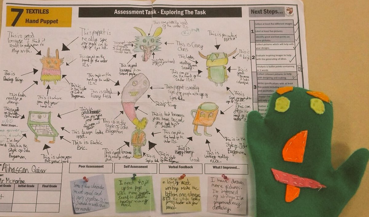 DandTproducts's tweet photo. Outstanding outcomes from Year 7 boys making hand puppets with Mr McMornine this half term #TextilesProject https://t.co/IUXqwBRZe5