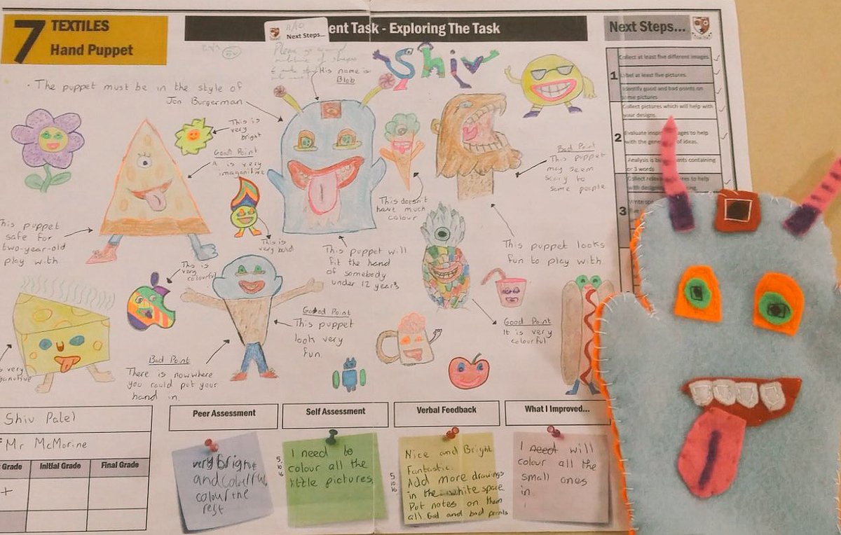 DandTproducts's tweet photo. Outstanding outcomes from Year 7 boys making hand puppets with Mr McMornine this half term #TextilesProject https://t.co/IUXqwBRZe5