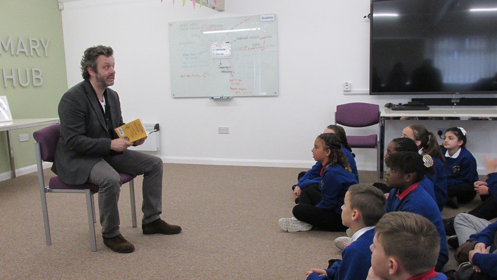 HTPSchool's tweet photo. @CCFC_Foundation  launching their literacy project with @HTPSchool and @michaelsheen https://t.co/3uNAJVqBkW