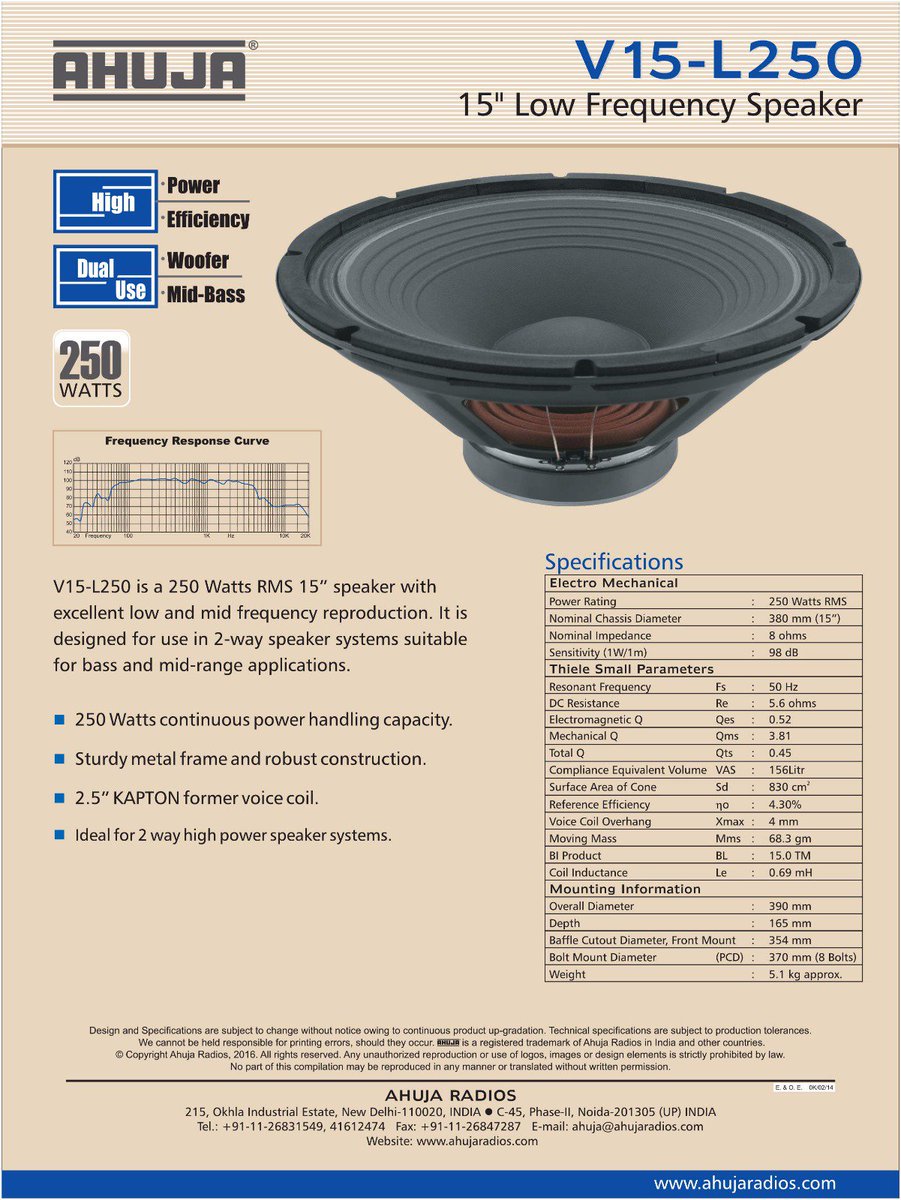 ahuja speaker 250 watt