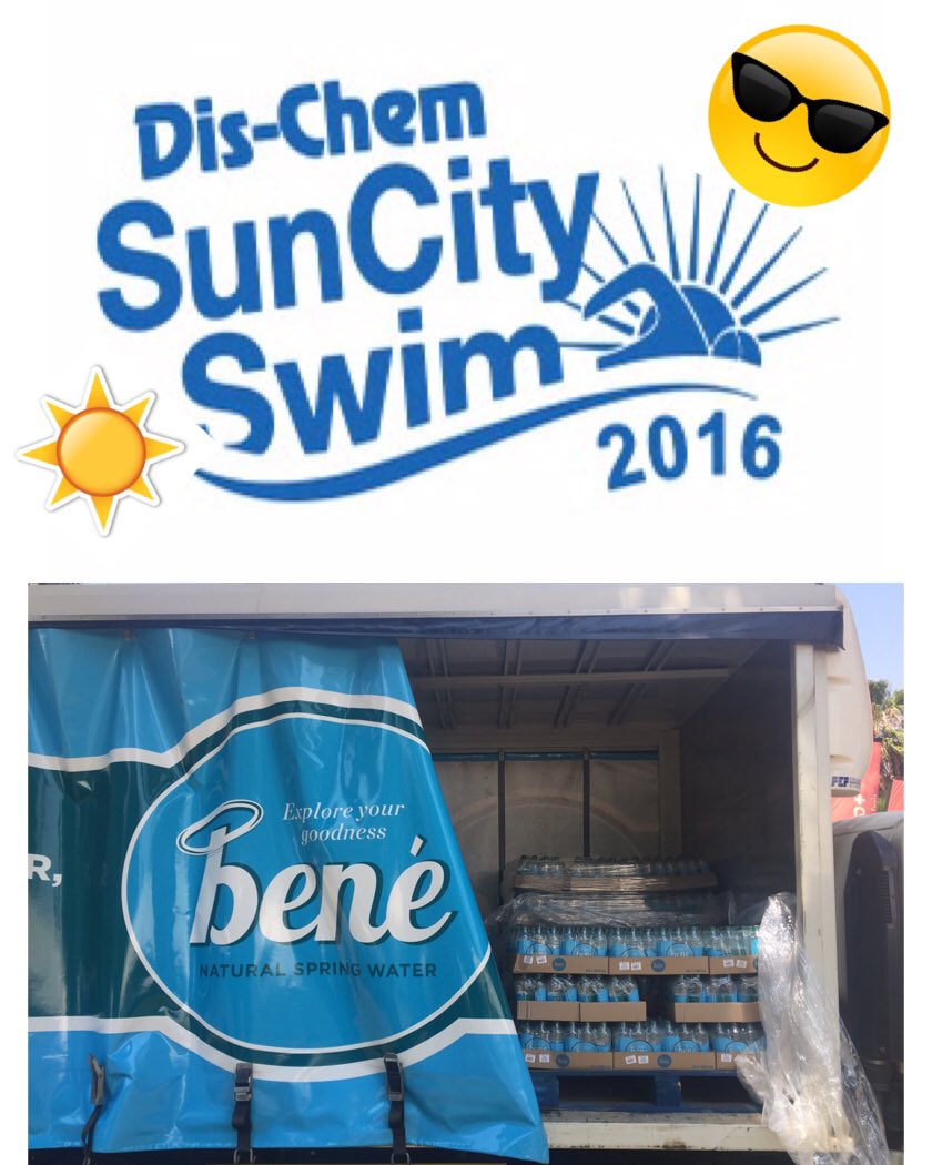 Offloading the stock for the Dischem Sun City swim! #benewater #dischem #dischemsuncityswim #dischemsuncityswim2016 #suncity <a href="/Dischem/">Dis-Chem</a>