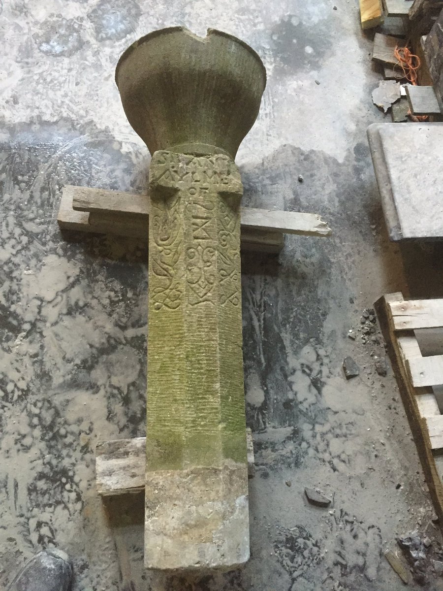 JasGogartyStone's tweet photo. Historical water font dated 1727 cleaned and repaired and mounted on new #rosslimestone base for Donore Church #meath#limestone#boynevalley https://t.co/BPbZSO678s