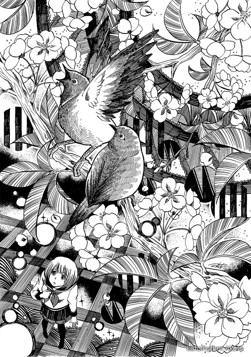 Kotorhythm 花鳥風月c 11 12 最近の絵で自己紹介 主に鳥と人をテーマにペン画を描いています 画像は16年の春から秋にかけての絵です ペン画 イラスト 絵描きさんと繋がりたい