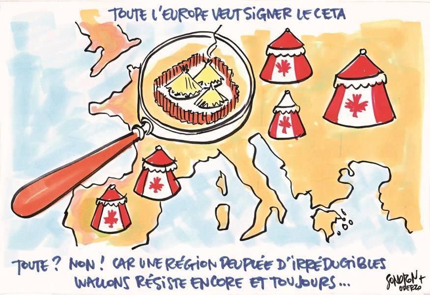 #CETA: ce dessin de notre caricaturiste @sondron, plus que jamais d'actu #ParlWal Notre suivi du dossier ► ebx.sh/2dt0SwG
