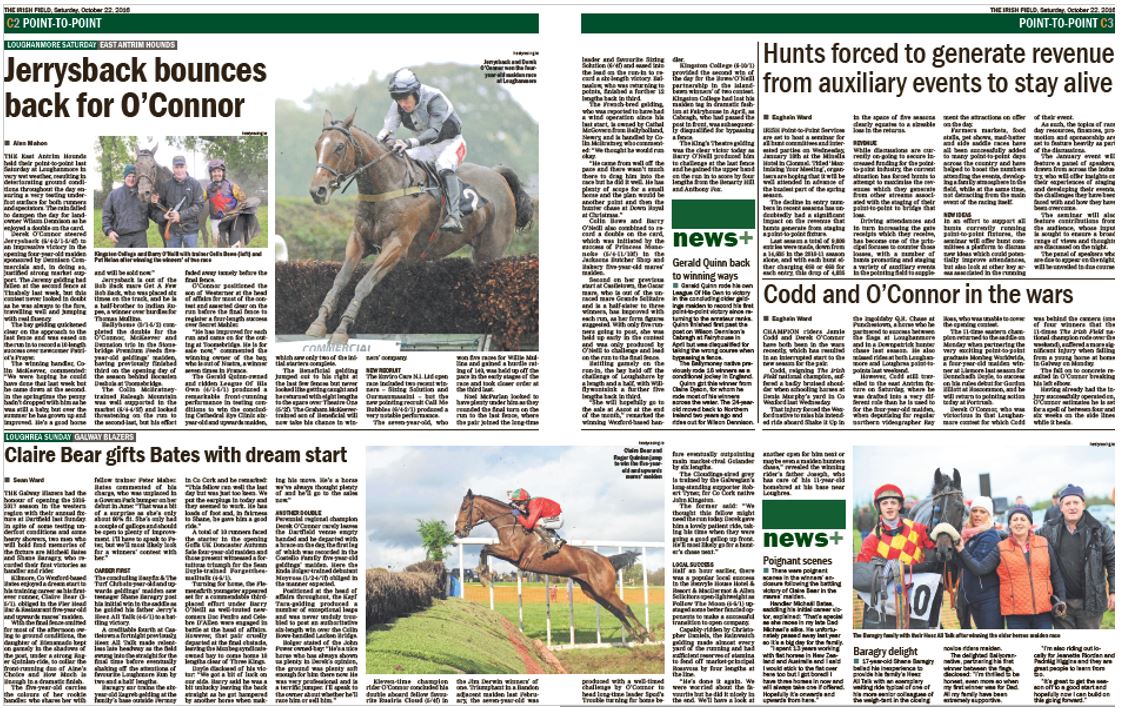 The point-to-point season is back in full swing. Read reports and analysis from <a href="/irishp2p/">p2p.ie</a> 's <a href="/EoghainWard/">Eoghain Ward</a> in today's paper.
