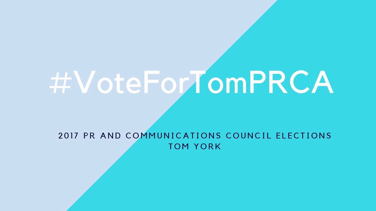 Delighted to announce that I'm a candidate in @PRCA_UK Council elections! #PRCA members - vote now! surveymonkey.co.uk/r/6WLGGNM #VoteForTomPRCA