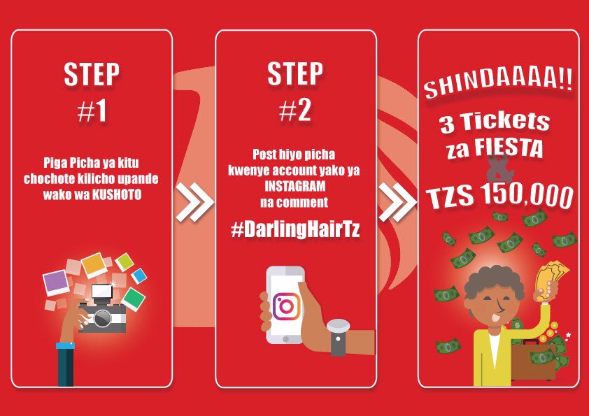 darling_hair_tz's tweet photo. Bado siku 6!! Jishindie tiketi 3 na mchongo wa 150,000/- kuruka debe #FIESTA2016 #FIESTADar #Imoooo #RukaDebeNaDarlingHairTz #DarlingHairTz https://t.co/qDdKfOMzq2