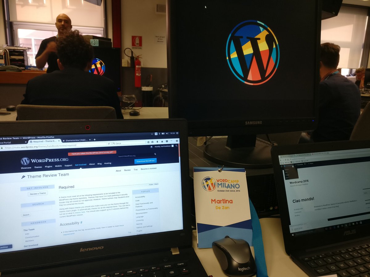 MartinaAikawa's tweet photo. Imparando a fare #themeReview #WCMIL #WordCamp2016 @NodoPiano https://t.co/hWezuCvMwL