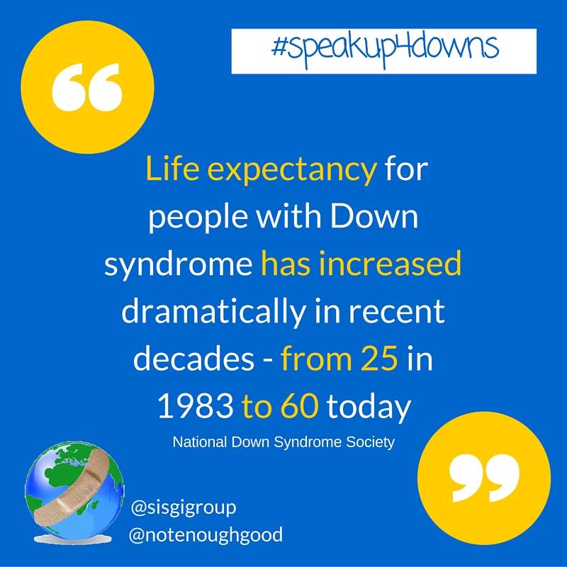 Notenoughgood's tweet photo. Thanks to advances in research &amp; medical technology, people with #Downsyndrome are living longer lives #speakup4downs #dsam16 https://t.co/F91stlUfmM