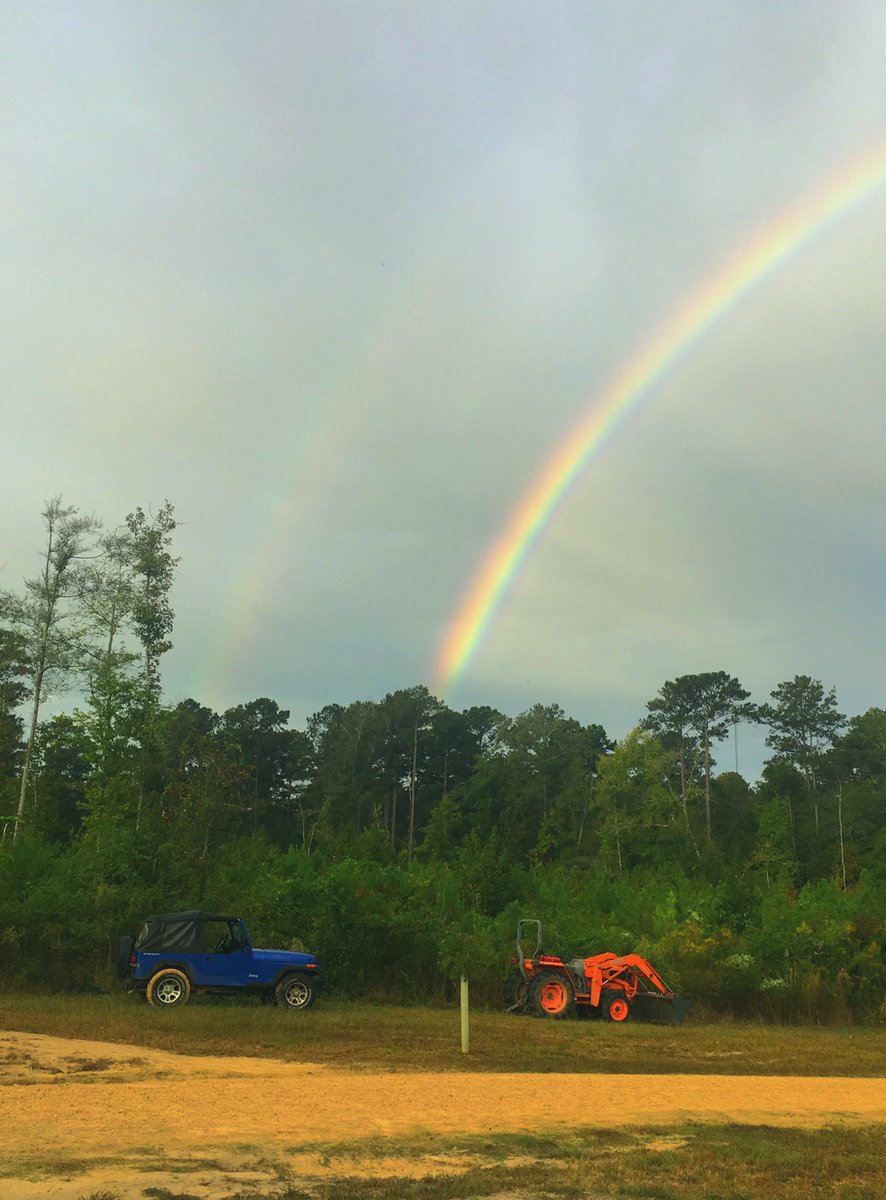 matthewlshell's tweet image. At the Shell house, jeeps and tractors are at the end of rainbows!