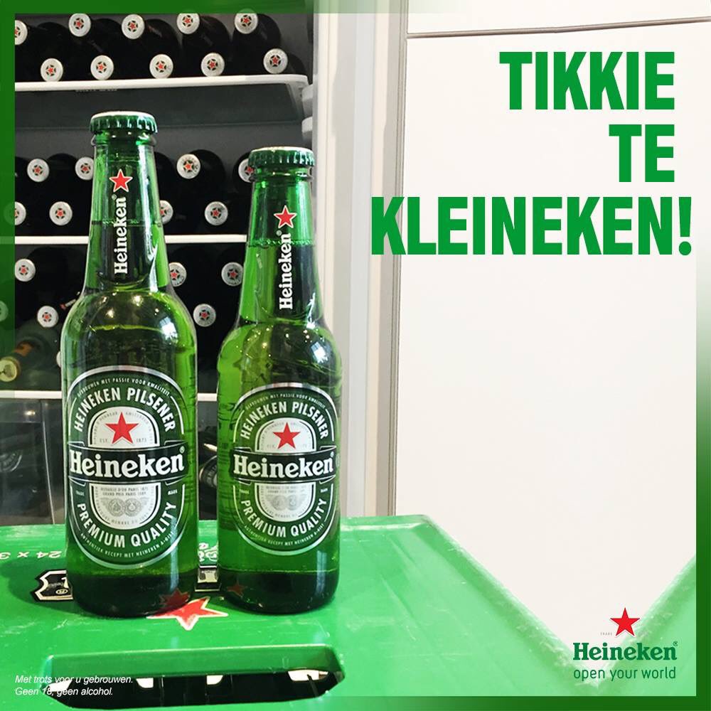 Hey <a href="/Heineken_NL/">Heineken NL</a>, onze #vrijmibo wordt een stuk minder gezellig als er allemaal te kleine flesjes in het krat zitten.