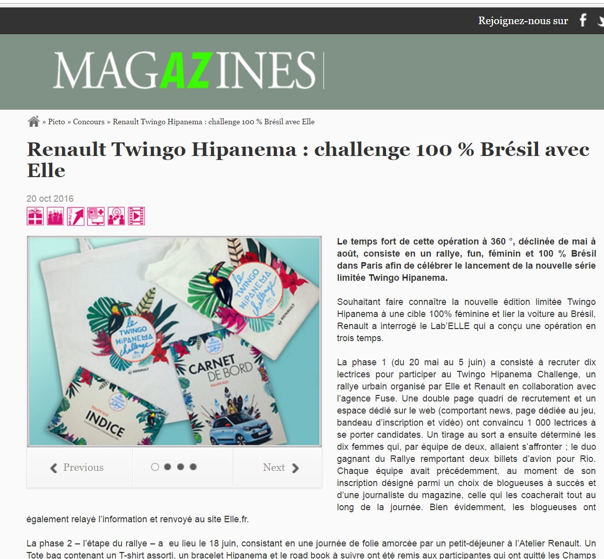 CMdeRenty's tweet photo. @LAB_ELLE_OS ds la NL @SEPMpub de cette sem av @renault_fr #opespe #pub #brandcontent #rallyeauto #twingo #hipanema https://t.co/lbacqyKb8Q https://t.co/v8WgwmqYMs