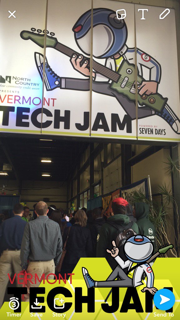 cresmer's tweet image. The students are in the house at #techjamvt! #innov802