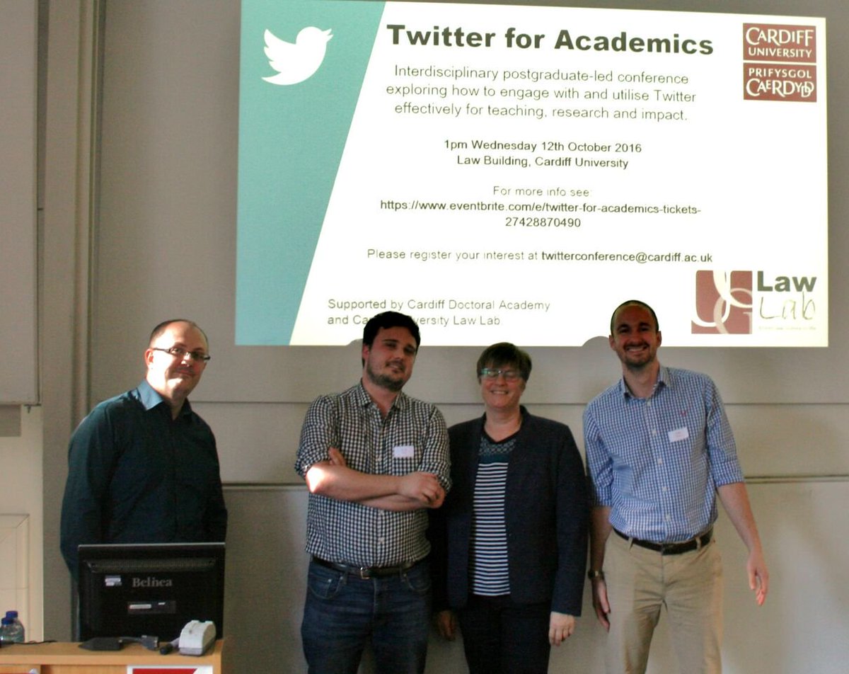 tweets_conf's tweet photo. Dr Dean Burnett trying to distance himself from Cardiff Uni's hottest new pop act @JennyKitzinger @DrLukeSloan @Garwboy @DaveRiley2810 https://t.co/7YDdCfJCdS