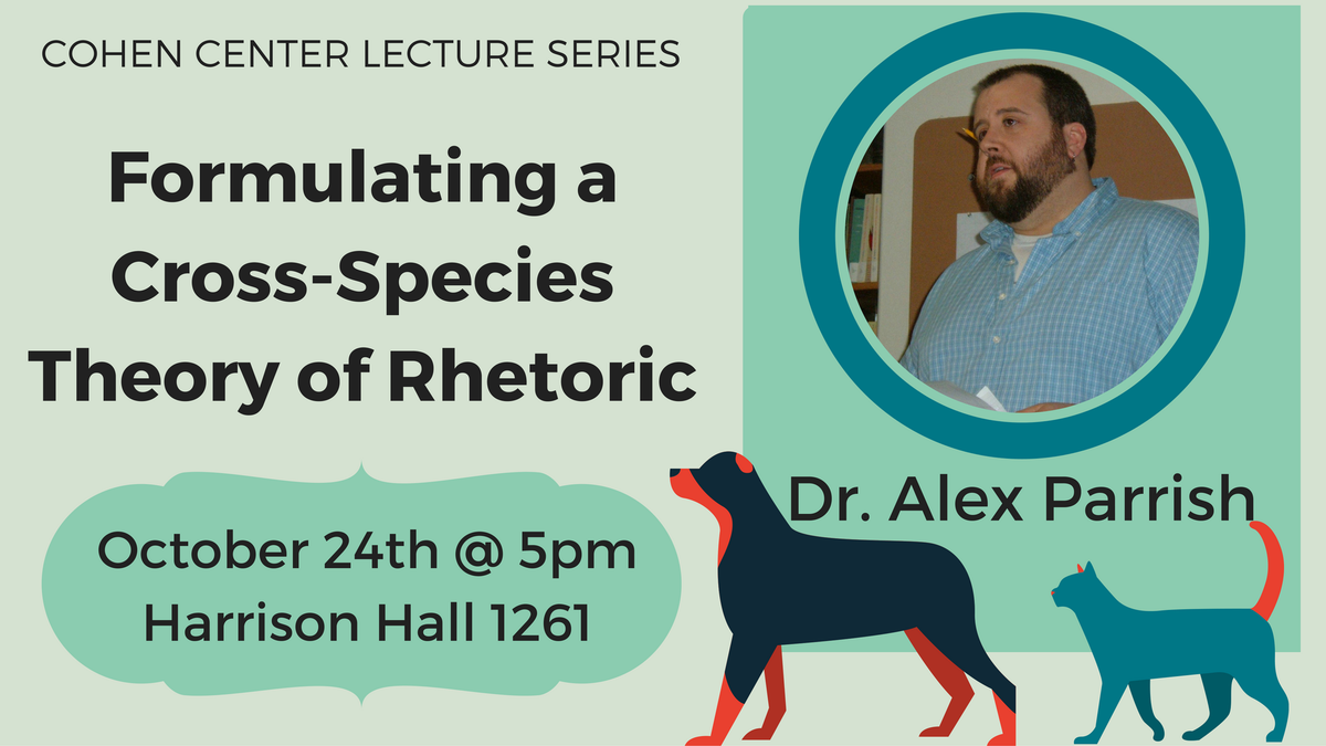 jmucohencenter's tweet photo. Are your pets gossiping about you? Not sure. But, Dr. Parrish's lecture on Monday will certainly make you wonder! https://t.co/iXrIJfZNPG