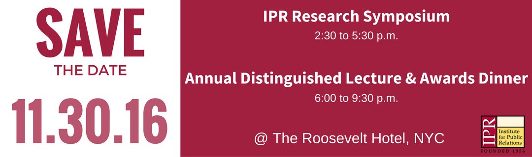 The most important date of the year for #PRPros! bit.ly/19ZH5gC Will you attend the #Research Symposium &amp; Lecture? #IPR60Years
