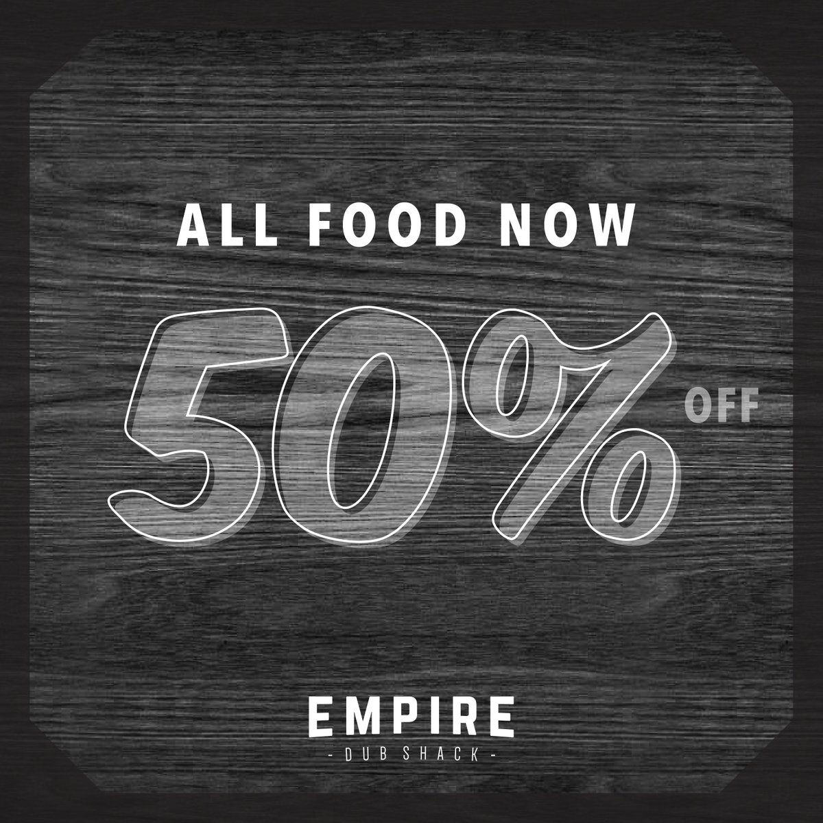 empiredubshack's tweet photo. It's the last week to get 50% off of your food. Get on down to @empirelpool whilst you still can #empire #food #liverpool https://t.co/W0vGCuPDJD