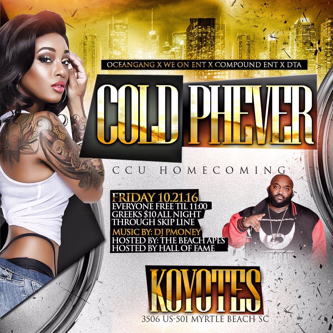 mikebellinger_'s tweet photo. Tonight we kicking it with #OceanGang #CompoundEnt #DTA & #BeachApes it's ColdPhever #CCUHomecoming2k16 https://t.co/L6lLfWs2XS