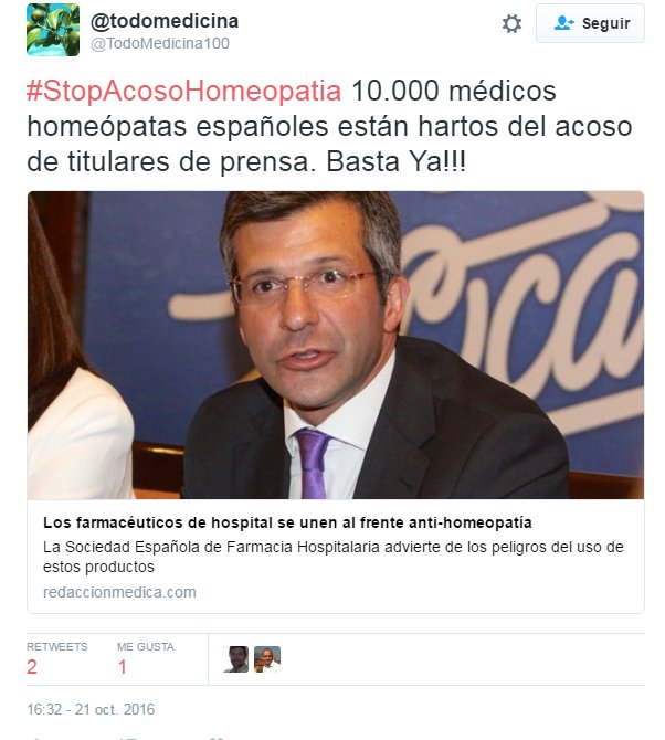 10.000 médicos homeópatas españoles están hartos del acoso de titulares de prensa. Basta Ya!!!