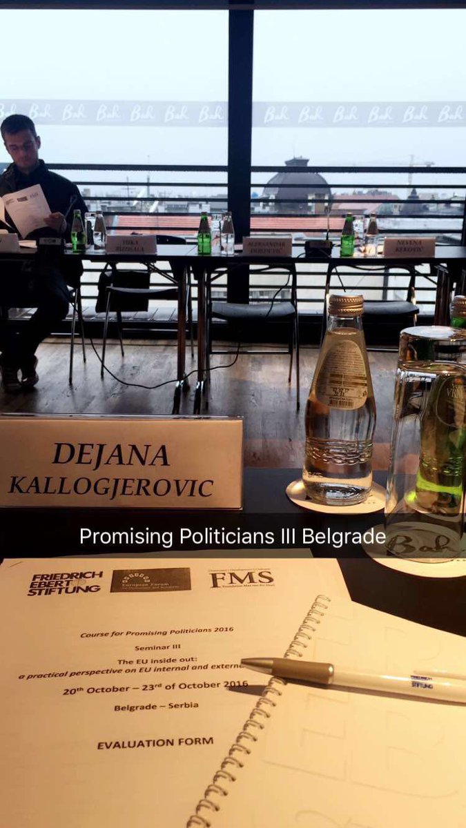D_Kallogjerovic's tweet photo. Promising Politicians 2016 - Belgrade 
#LRI #FES #Belgrade #PromisingPoliticians 🔛🔝 https://t.co/X3gUCBn1f3