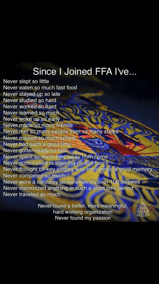 KearneyFFA's tweet photo. I'm hoping some of us feel this way after National Convention! #TransformFFA #StartingOurLegacy #thebushomeisquiet https://t.co/F20UkyXGOF