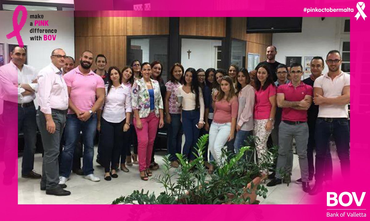 BOVtweets's tweet photo. Dress Down for #pinkoctobermalta at Bank of @BOVtweets https://t.co/sz0lF7IjYd